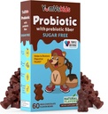 Yumvs Probiotika for børn med Prebiotic Fiber Sukker Gratis chokolade Chewable Kosttilskud - Kosttilskud Chewables for fordøjelsessygdomme - Toddlers, Kids & Teens 60 Greve