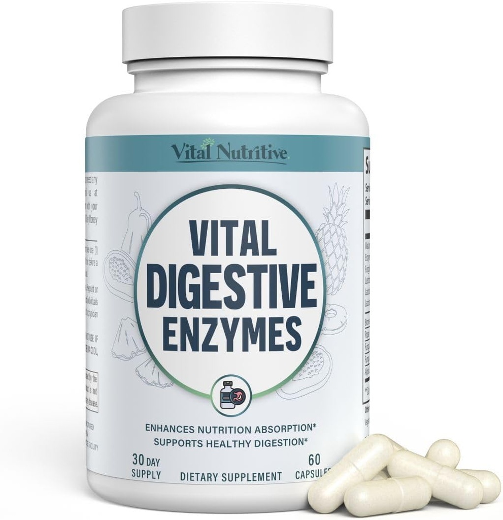 Vital fordøjelsesenzymer med Makzyme- Pro ™ - Avanceret probiotisk kompleks til fordøjelsesstøtte, Gut Health, Nutrient Absorption & Energy