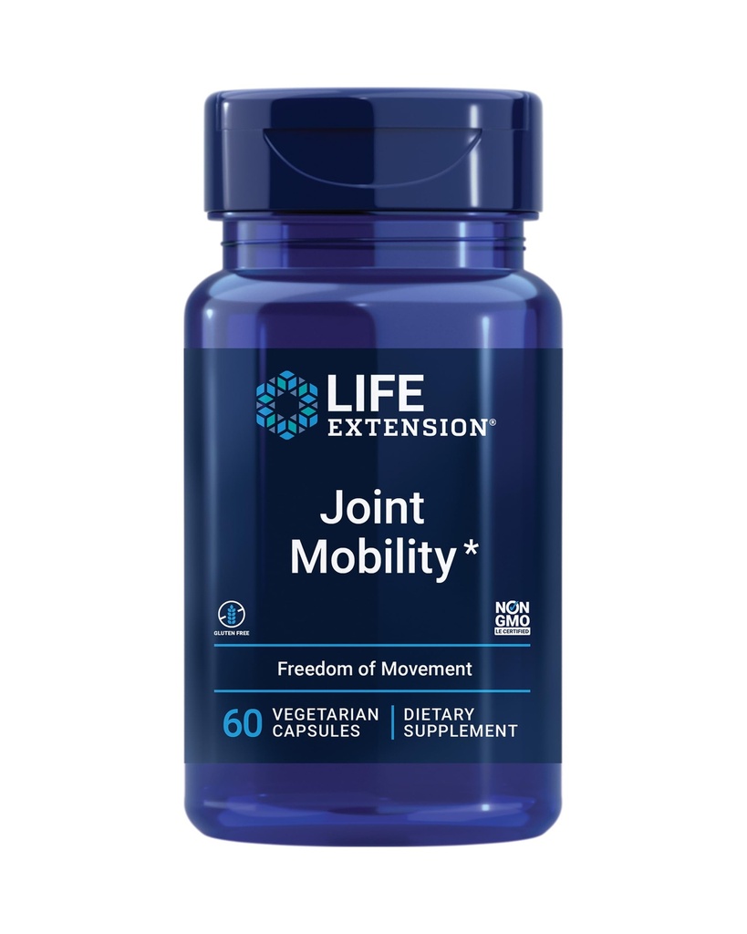 Life Extension Joint Mobility, lindrer mindre knæ ubehag & forbedrer området for bevægelse, gurkemeje & Tamarind, Gluten- fri, Non- GMO, vegetar, 60 kapsler