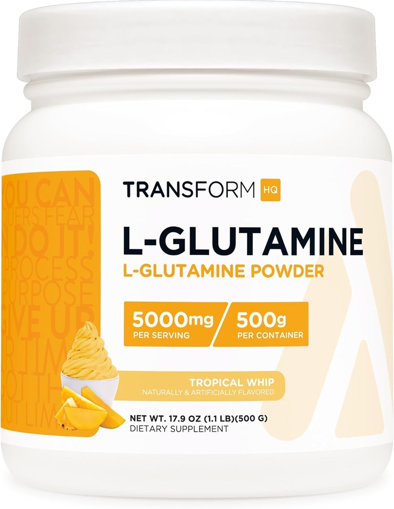 TransformHQ L- Glutamin Powder 500g (Tropical Whip) - Gluten Free, Non- GMO