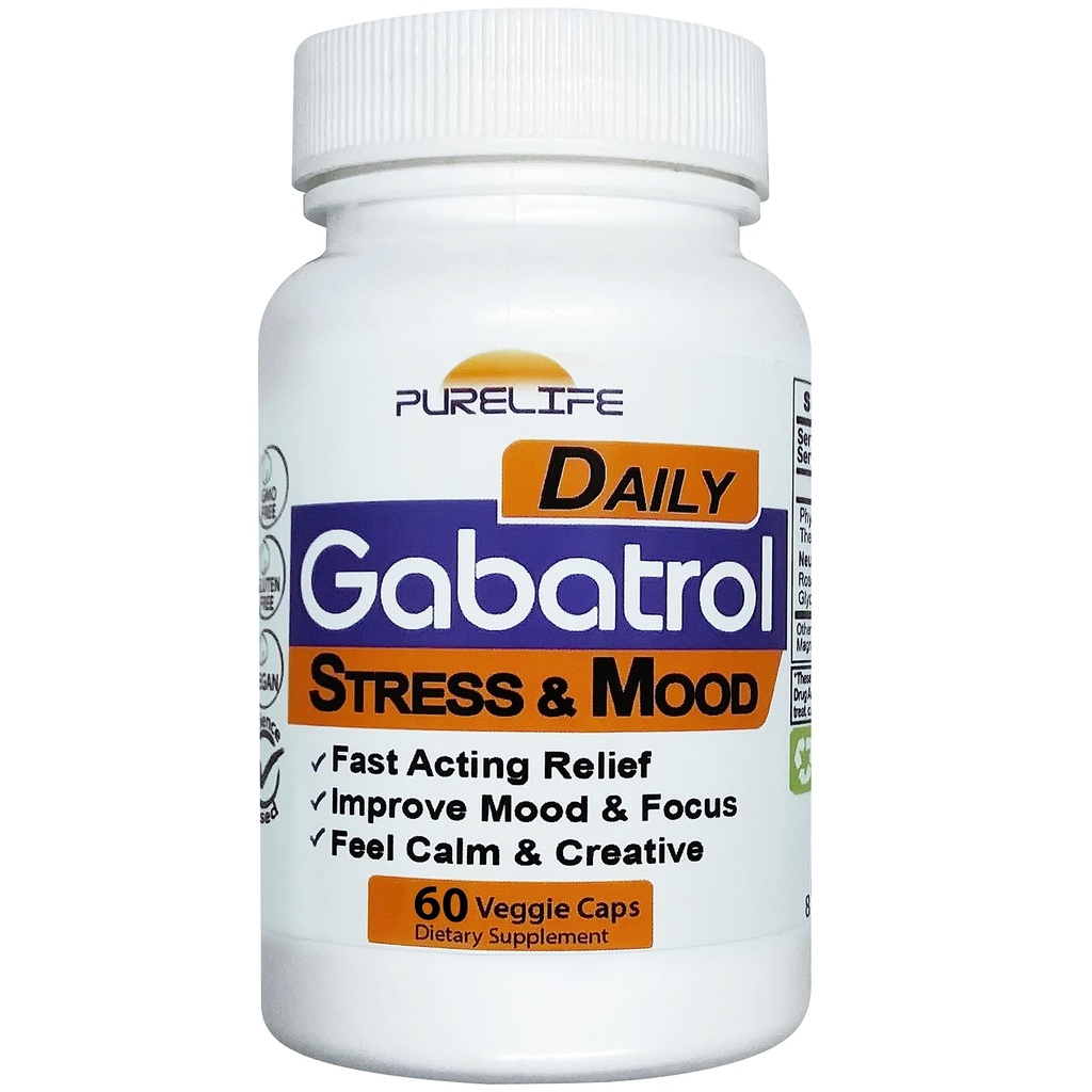 Gabatrol Daily - Plant Based GABA supplement. Vegetarisk og Vegansk Venlig (60 Veggie Caps)
