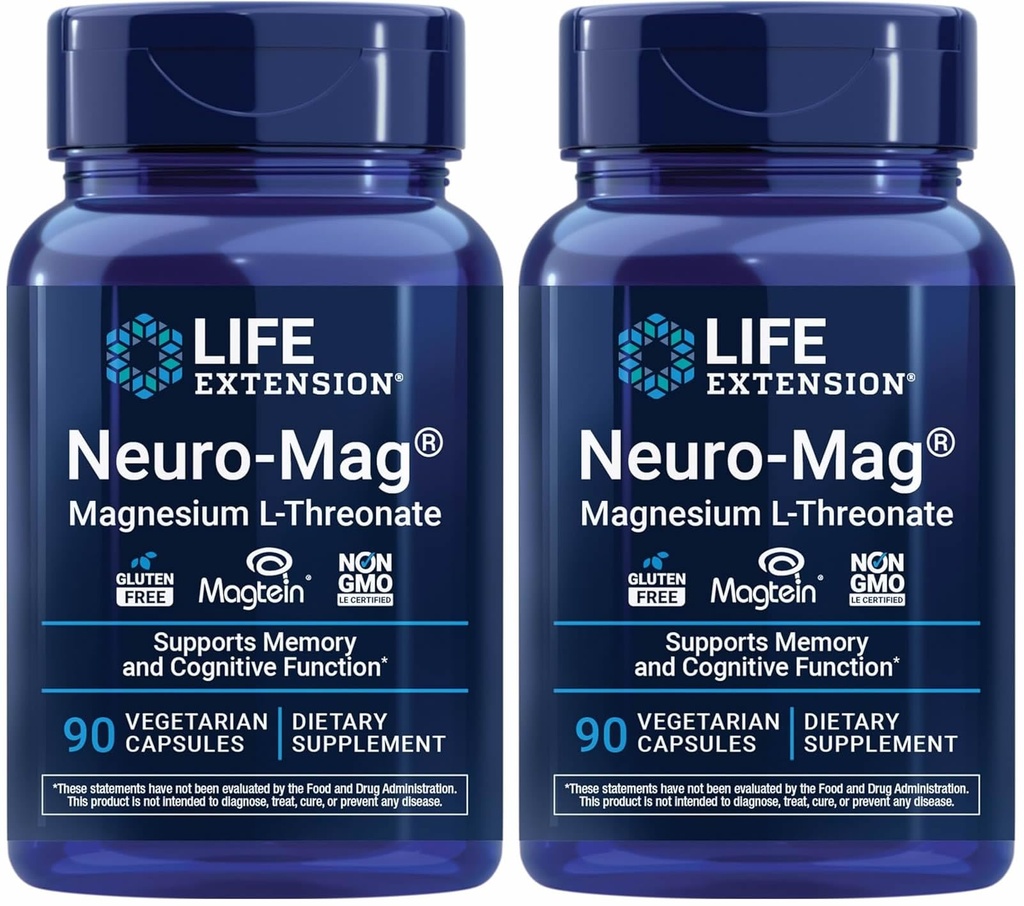 Life Extension Neuro- mag Magnesium L- threonat, 90 Greve (pakke med 2)