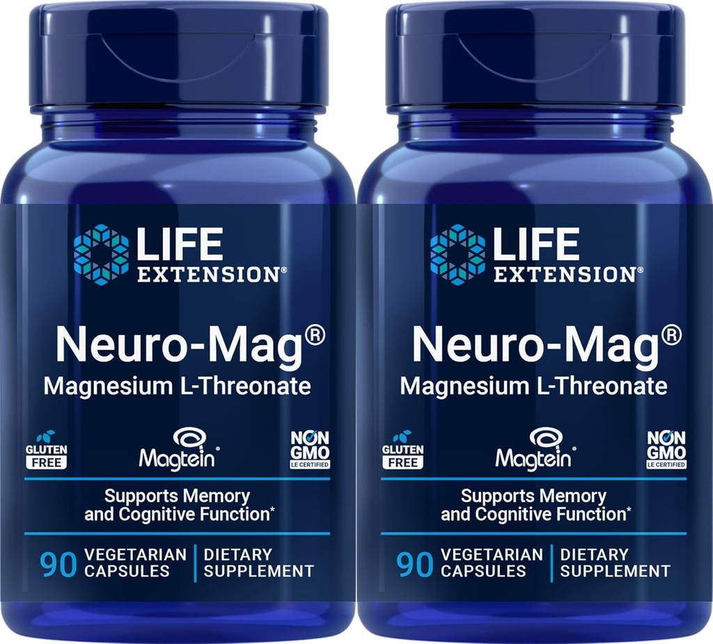 Life Extension Neuro- mag Magnesium L- threonat, 90 Greve (pakke med 2)