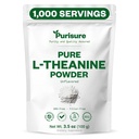 Fritid L- Theanine pulver, 100 g, Pure L Theanine pulver, der fremmer afslapning og fokus, supplement til kognitiv funktion, ingen Fillers, non-GMO, 1000 Servere