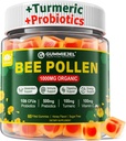 Fordøjelsesmiddel Sundhed & Vægt Bee Pollen Organic 1000mg, w / Probiotika, Prebiotika & Gurkemeje, Bee Pollen Gummies Rig i B- Vitamin, Antioxidanter, Aminosyrer, for fordøjelsesbesvær, Vægt & Energi