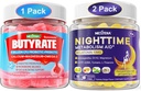 Bundle: Butyrate Gummies med Probiotic + Prebiotic + Postbiotic & Melatonin 10mg 20mg nat tid Metabolisme Sleep Gummies