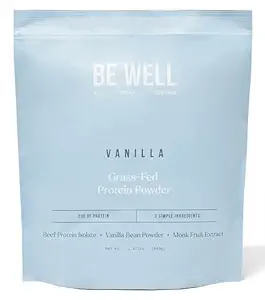 Be Well by Kelly Vanilla Grass-Fed Beef Protein Powder, 23G of Protein & Zero Carbs (3 Ingredients, 30 Servings) 9 Amino Acids + 3 BCAAs No Soy, No Dairy, Stevia-Free, No Sugar Added 1.87lb 849g