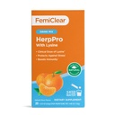 FemiClear HerpPro Drink Mix, med L- Lysin 3000mg, Zink, Vitaminer A & C, Ashwagandha, Immunitet & Stress Supplement for kvinder & mænd, 20 stick pakker