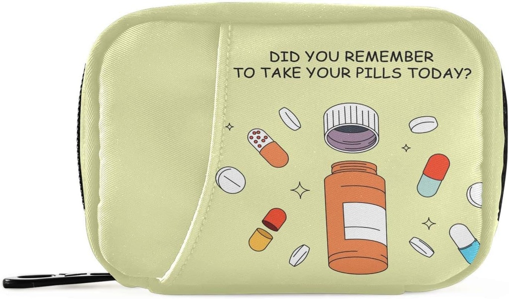 Naanle 7 Day Pill Case Bag - Bærbar Ugentlig Pill Organizer med lynlås, Kompakt størrelse til Vitamin Supplement Holder