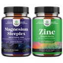 Bundle of High Absorption Magnesium Sleep Supplement - Melatonin- Free Calm Magnesium til søvn og zink 50mg immunforsvar - Zink Complex supplement til immunsystemet