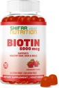 SHIFAA NUTRITION Vegan Biotin Gummies for Adult & Kids against 124; 90 Gummies against 124; 5000 mcg 45 Servings against 124; Non- GRO- Gluten, Glutine, Peanuts, Egg & Dairy Free