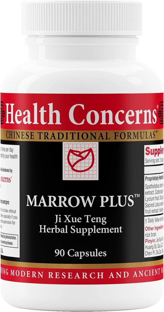 Sundhedsmæssige bekymringer Marrow Plus - Bone Marrow & Blood Generation Herbal supplement - Kinesisk Herbal Formel for anæmi, & Cirkulation Support - Astragus, Salvia, & Tangerine Ekstrakter - 90 Kapsler