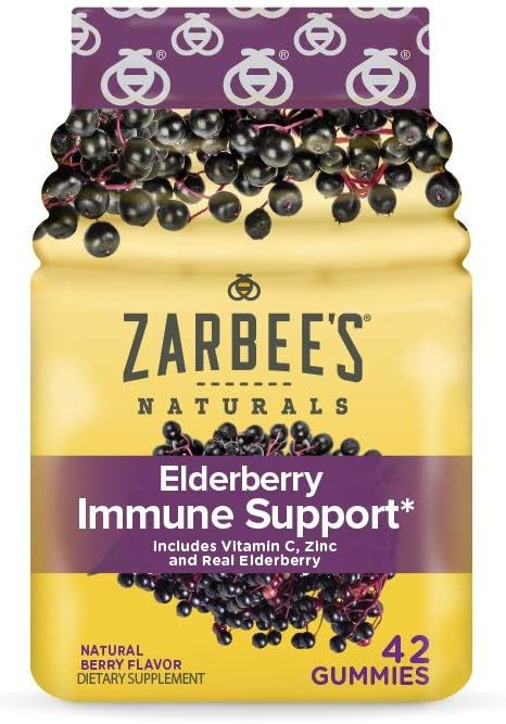 Zarbee 's Adult Elderberry Immunsupport Gummies, Berry 42ct