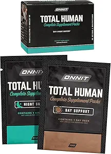 ONNIT Total Human Adult Multivitamin Dietary Supplement Comprehensive Capsule Packs with Day and Night Support, Daily Vitamin Packs for Men and Women, Dietary Supplement Capsules, 7-Day Supply