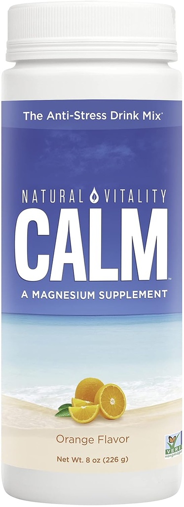 Naturlig Vitality rolig, Magnesium tillæg, Anti- Stress drik mix pulver, Original, Orange - 8 Ounce (Packaging May Vary)