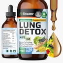 BIO KRAUTER Lung Detox Drops - Pure Vegan Lung Cleanse Liquid Form 4 Fl.Oz 56 dages forsyning - Blend Mullein, Elderberry, Stinging Nettle, Ginseng & Angelica Ekstrakter - Respiratorisk support