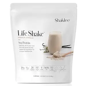Shaklee Life Shake ™ Soy Protein Fransk Vanilla - Komplet køderstatning med 20g Protein, 6g Fiber, 24 Vitamin & Minerals - Understøtter Satiety & Sund Vægt - Non- GMO - 14 Serveringer