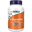 Now Foods Supplements, L- Carnitin 500mg, Pure Form, Aminosyre, Fitness Support *, 180 Veg Kapsler