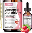 Liposomal Glutathione Liquid Drops, Glutathione Liquid Supplement, Active Form L - Glutathion, med vitamin C, Lever Detox, Antioxidant til Anti- Aging, Immun & Cleansing, Strawberry Flavor, 2 FLLOZ