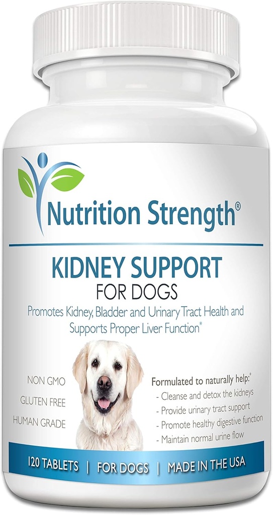 Nyrestøtte til hunde - Nyrer, blærer og urinveje Tract Health Supplement, Plus immunforsvar og fordøjelsesstøtte, med Økologisk Tranebær og Astragalus, 120 tyggetabletter