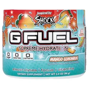 G Brændstof Mango Lemonade Supreme Hydration, Electrolyte Powder Mix for Energy & Focus, Sukker og Koffein Free Supplement med essentielle vitaminer & mineraler, Mango Lemonade Flavor, 3.4 oz - 30 Servere
