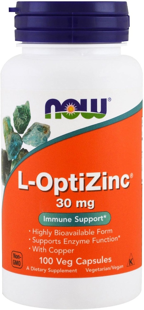 NOW Opti L- zink, 30 mg, 100 kapsler (pakning med 3)