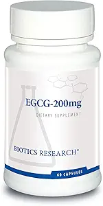 Bioetik Forskning EGCG 200 mg Green Tea Extract, Camellia sinensis, 50% EGCG, Polyphenoler, Cardiovaskulær Support, Neurobeskyttelse, Sund immunfunktion, Opretholde sund metabolisme, 60 kapsler