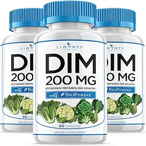 DIM supplement 200mg - DIM Diindolylmethan Plus BioPerine - Østrogen Balance, Hormon Menopause Relief, Acne Treatment, Vegan - 180 Tæl