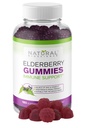 Naturlig BioScience Sambucus Elderberry Gummies med C-vitamin & zink, immunforsvar for voksne & børn, Daglig Antioxidant & Wellness Boost, 180 Vegan, Glutenfri, Chewable Elderberry Gummies