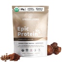 Spraut Living, Epic Protein, Plant Based Protein & Superfoods Powder, Komplet Kaffepulver 124; 20 Grams Organic Protein Powder, Adaptogens, Svampe, Vegan, Non- GMO, Gluten Free (1 Pound, 12 Servere)