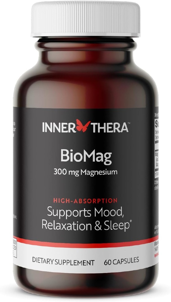 Magnesium Glycinate & Malate Complex | 300 mg | Chelated for Maximum Absorption | Supports Heart Health, Strong Bones, Muscle, Better Sleep | Gluten-Free, Non-GMO, Vegan, 60 Capsules