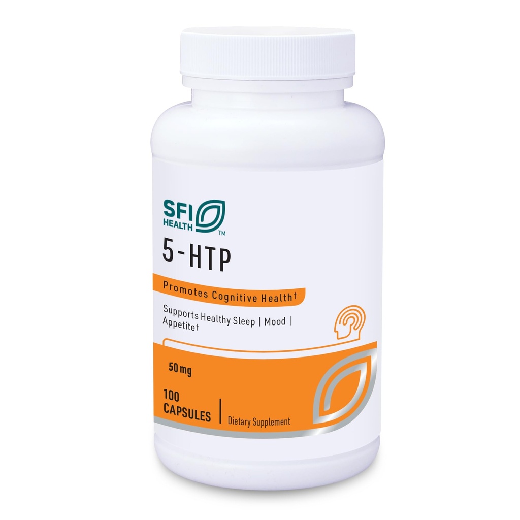 Klaire Labs SFI Health 5- HTP 50 mg - Hypoallergen 5- HTP fra Griffonia Seed Extract - Hydroxytryptophan Serotonin Support Supplement til Promote Mood (100 kapsler)