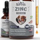 Zink til hunde - Hund Zink supplement - Hjælper med at støtte sund hud, Coat, immunforsvar & mere - Hund Zink - Hund Skin og Coat supplement - Hud og Coat supplement til hunde - 1 fl oz - Bacon Flavor