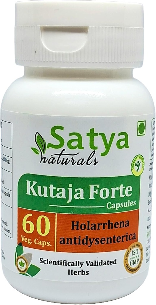 Kutaja Forte Capsules 500 mg. 60 Veg. Capsule Note 124; Kutaja (Holarrhena Antidysenterica) Uddrag Kapsler til mænd og kvinder