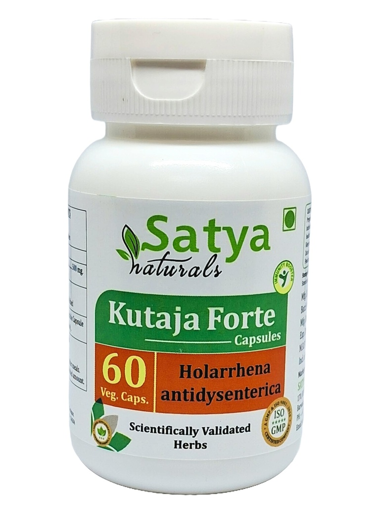 Kutaja Forte Capsules 500 mg. 60 Veg. Capsule Note 124; Kutaja (Holarrhena Antidysenterica) Uddrag Kapsler til mænd og kvinder