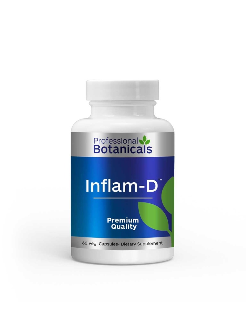 Professionel Botanicals INFLAM- D Advance Joint & Muscle Health Supplement, non-GMO, Vegan - 60 kapsler
