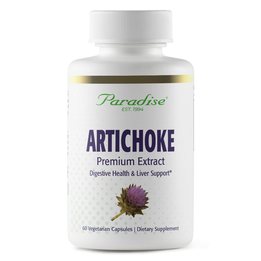 Paradise urter Artichoke Extract, Understøtter fordøjelsessygdomme, Aktiv Hel Spectrum, 250mg, Vegan, Non GMO, Gluten Free, 60 vegetariske kapsler