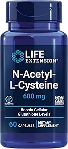 Life Extension Pycnogenol Fransk Maritime Pine Bark & N- Acetyl- L- Cysteine Immun, Luftveje & Lever sundhed kosttilskud, 60 kapsler hver
