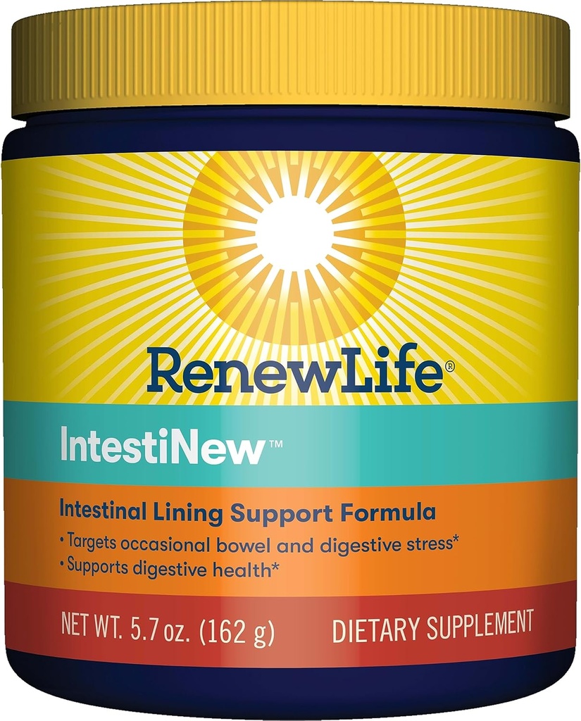 Renew Life IntestiNew Intestinal Lining Support Formula, Powder Supplement Supports Digestive Health, L-Glutamine, Dairy, Soy and gluten-free, 5.7 oz.