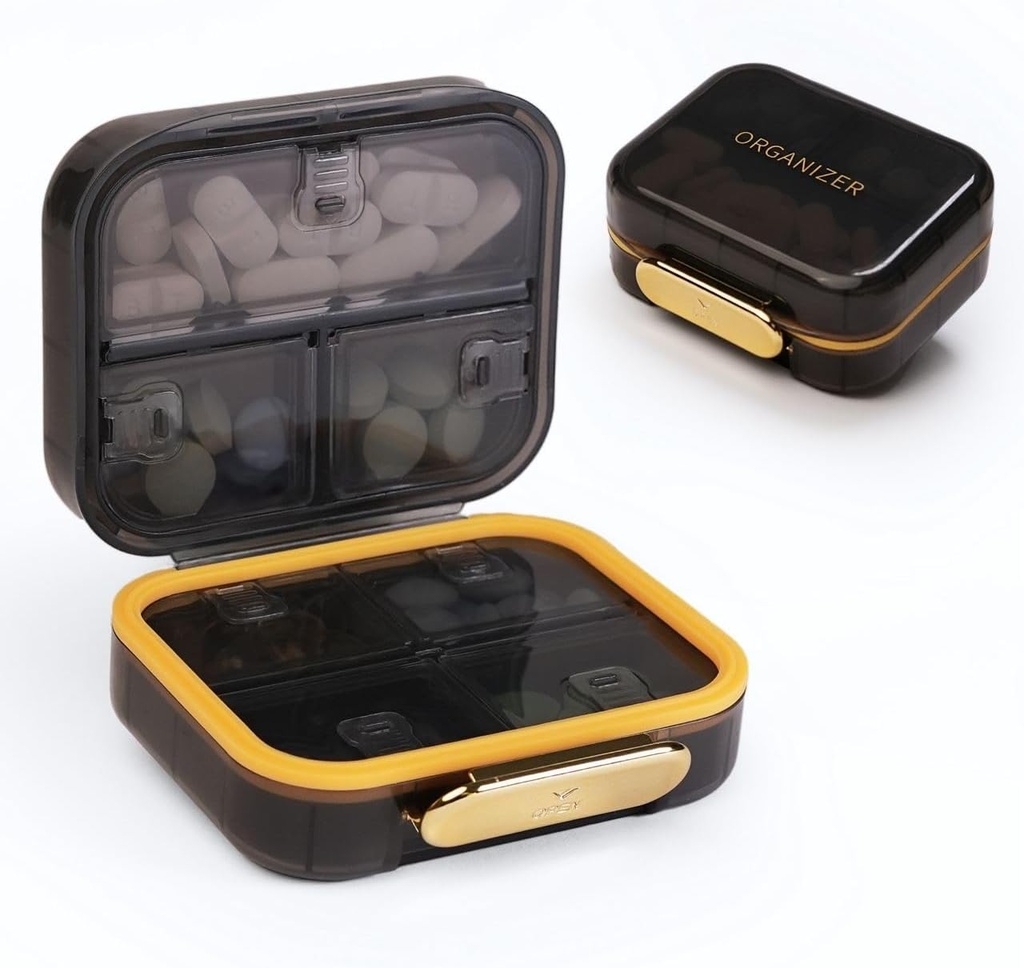 Bexeen Medicin Pill Organizer Rejser Cute Pill Container Lille Pill Box til purse Mini Pill sag Portable Vitamin Holder Organizer Compact rejse størrelse Medicin Daglig Pocket Farmaci til supplement