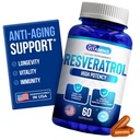 Vi kan lide Vitamin Resveratrol 1000mg per servering - 60 Let at synke Veggie kapsler - Natural Resveratrol Supplement 1000mg - Antioxidant Supplement Hjælper support immunsystem
