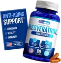 Vi kan lide Vitamin Resveratrol 1000mg per servering - 60 Let at synke Veggie kapsler - Natural Resveratrol Supplement 1000mg - Antioxidant Supplement Hjælper support immunsystem