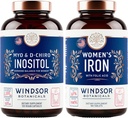 Inositol og kvinders jerntabletter Fertilitet og graviditet Support Bundle af Windsor Botanicals