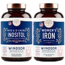 Inositol og kvinders jerntabletter Fertilitet og graviditet Support Bundle af Windsor Botanicals