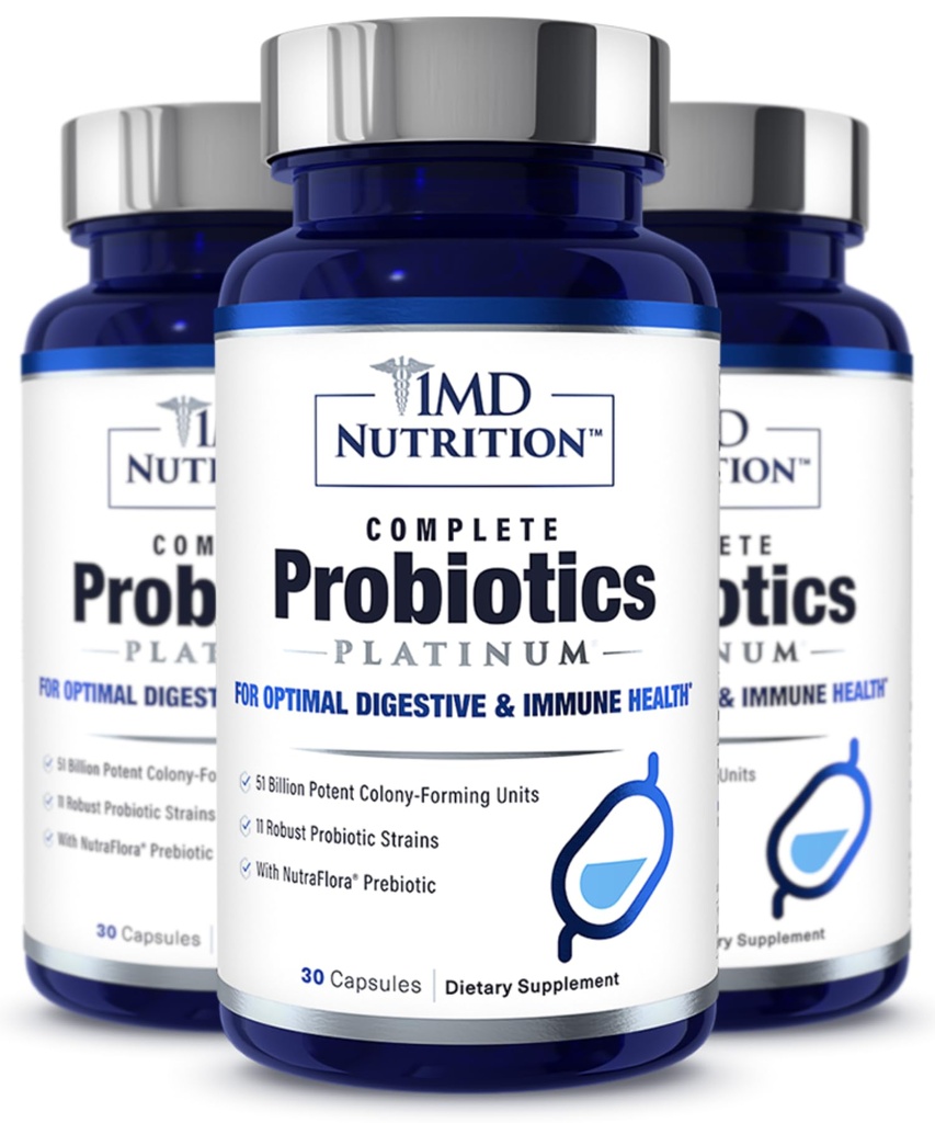 1MD Complete Probiotics Platinum Note 124; Understøtter fordøjelsessygdomme