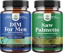 Bundle af avanceret DIM supplement til mænd - Østrogen Blocker og ekstra styrke Saw Palmetto ekstrakt - for kvinder og mænds hår sundhed og urinvejsstøtte