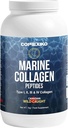 Hydrolyseret Marine Collagen Peptider Pulver. Canadisk Wild- fanget fisk hud (ikke skalaer) -Colageno Hidrolizado en Polvo- Vital Protein Supplement for hud, hår, joints og fordøjelse, Marine pulver (1 kg)