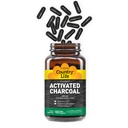 Country Life Aktiveret Organic Coconut Charcoal Capsules, 260mg - Natural Charcoal Supplement for Gas and Bloating Relief, Gluten- Free, 180 Vegan Capsules