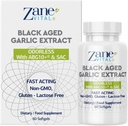 Zane - Lagrede sorte hvidløg kapsler - immunsystem, blodtryk og cholesterol sundhed støtte - mindre Odor - mere effektiv end Allicin - 60 kapsler non-GMO, Gluten - Lactose - Paraben Free.