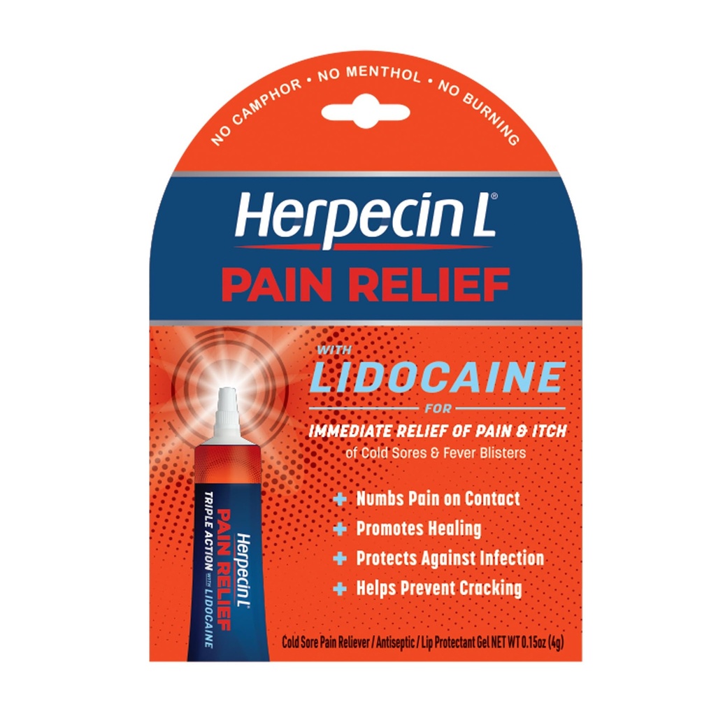 Herpecin- L smertestillende behandling for kolde sår og feber Blistere, med Lidocain, følelsesløshed Smerte og Itch, Beskytter mod infektion, 0,15 oz